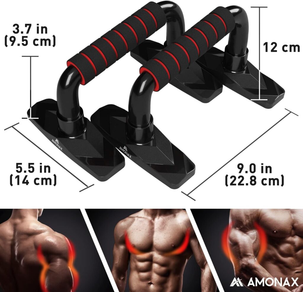 Amonax Gym Equipment for Home Workout (Ab Roller Wheel Set, Skipping Rope, Push-up Handles). Fitness Exercise, Strength Training Equipment for Abs, Weight Loss, Sport Accessories for Men Women