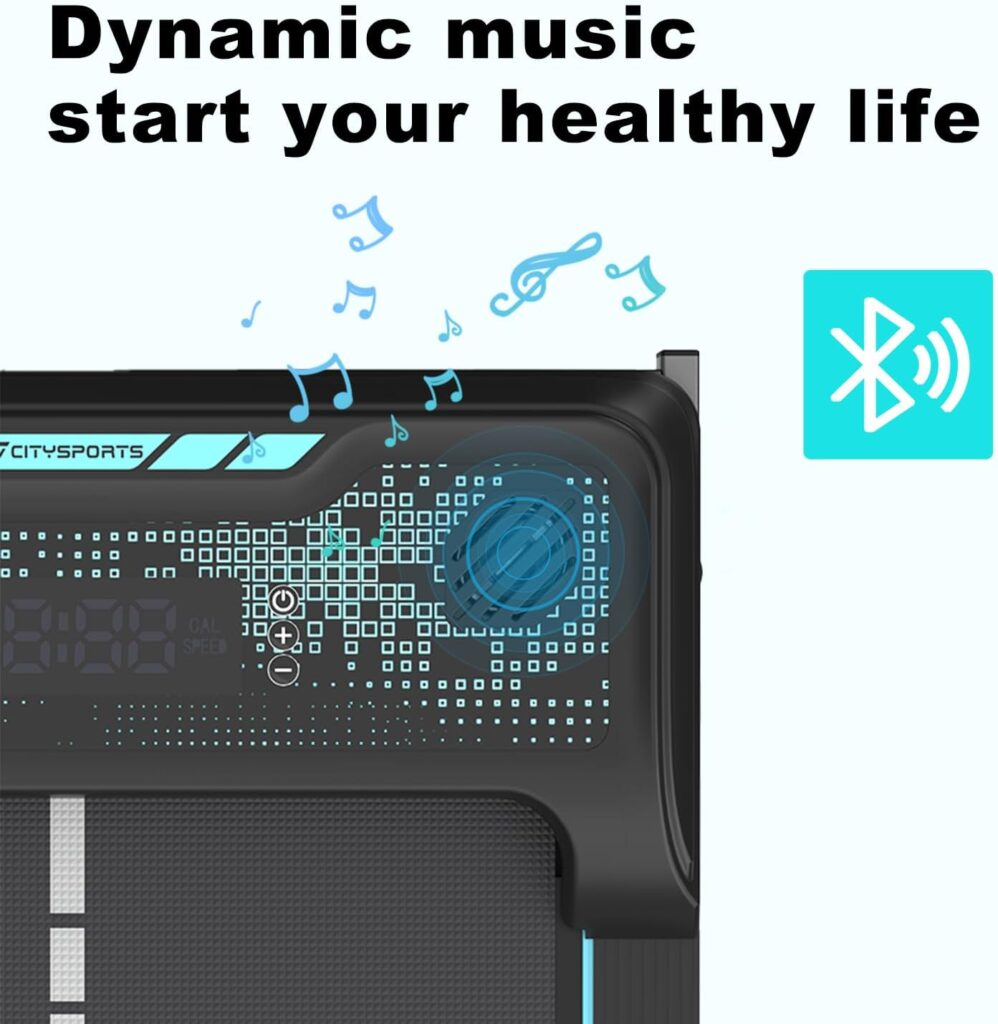CITYSPORTS Treadmills for home,Under Desk Treadmill Ultra Slim Walking Pad with Remote,LED Display and Bluetooth Speaker,Compact Motorised Treadmill,No Assembly