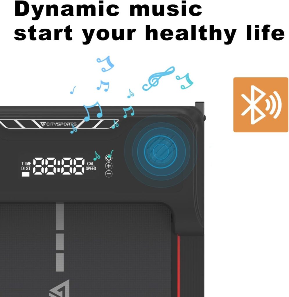 CITYSPORTS Treadmills for home,Under Desk Treadmill Ultra Slim Walking Pad with Remote,LED Display and Bluetooth Speaker,Compact Motorised Treadmill,No Assembly