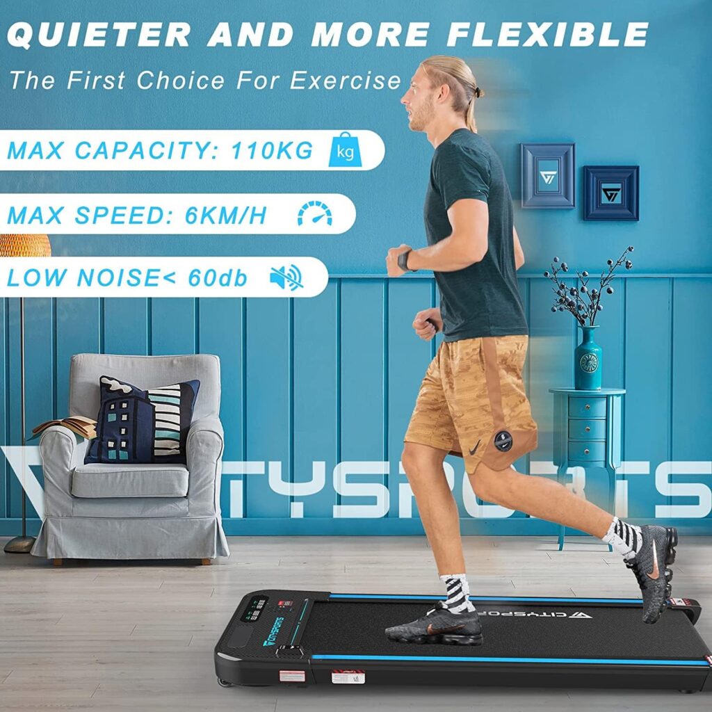 CITYSPORTS Under Desk Treadmill for home,Walking Pad with Remote,LED Display and Bluetooth Speaker,Adjustable Speed,Installation-Free,Ultra Thin and Silent