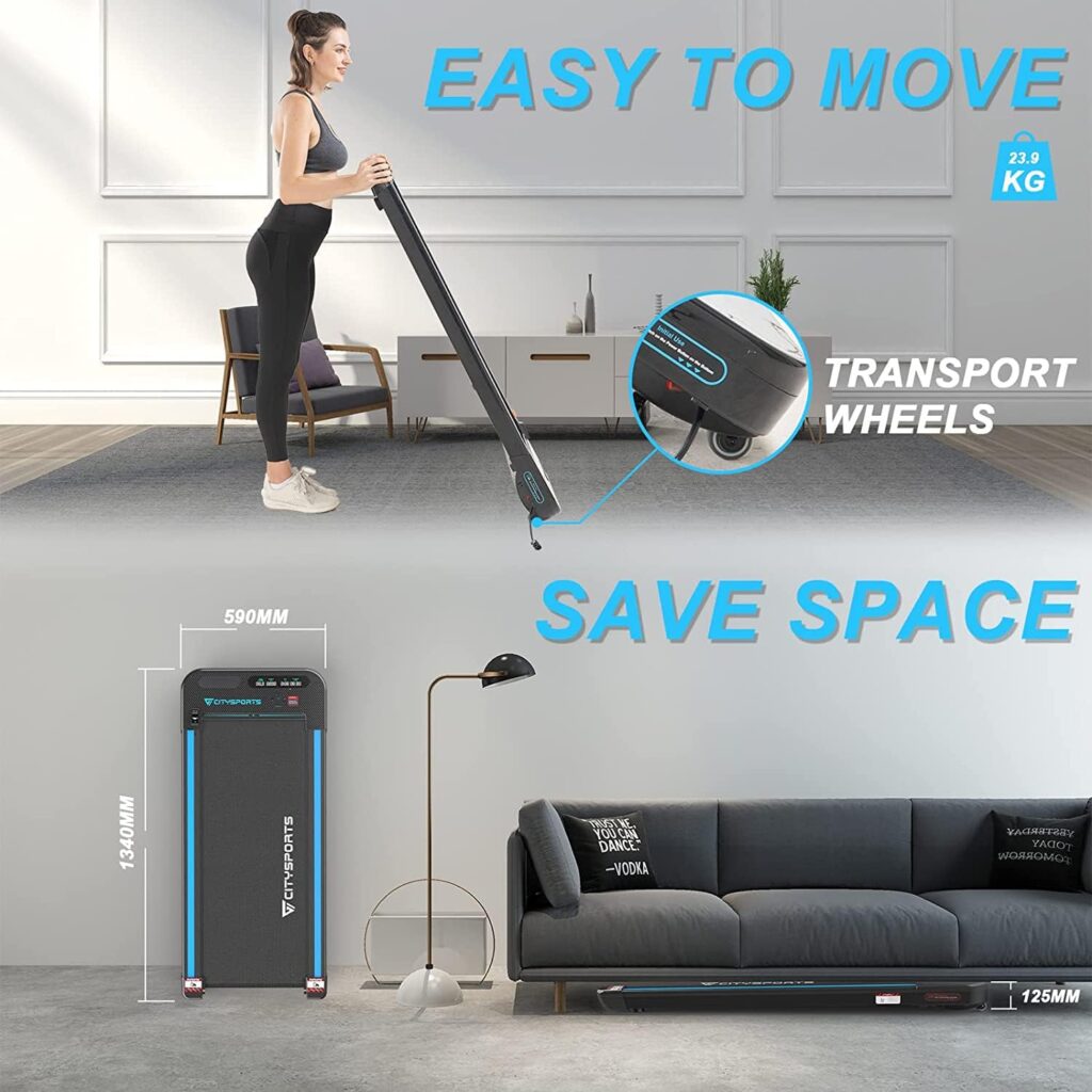 CITYSPORTS Under Desk Treadmill for home,Walking Pad with Remote,LED Display and Bluetooth Speaker,Adjustable Speed,Installation-Free,Ultra Thin and Silent
