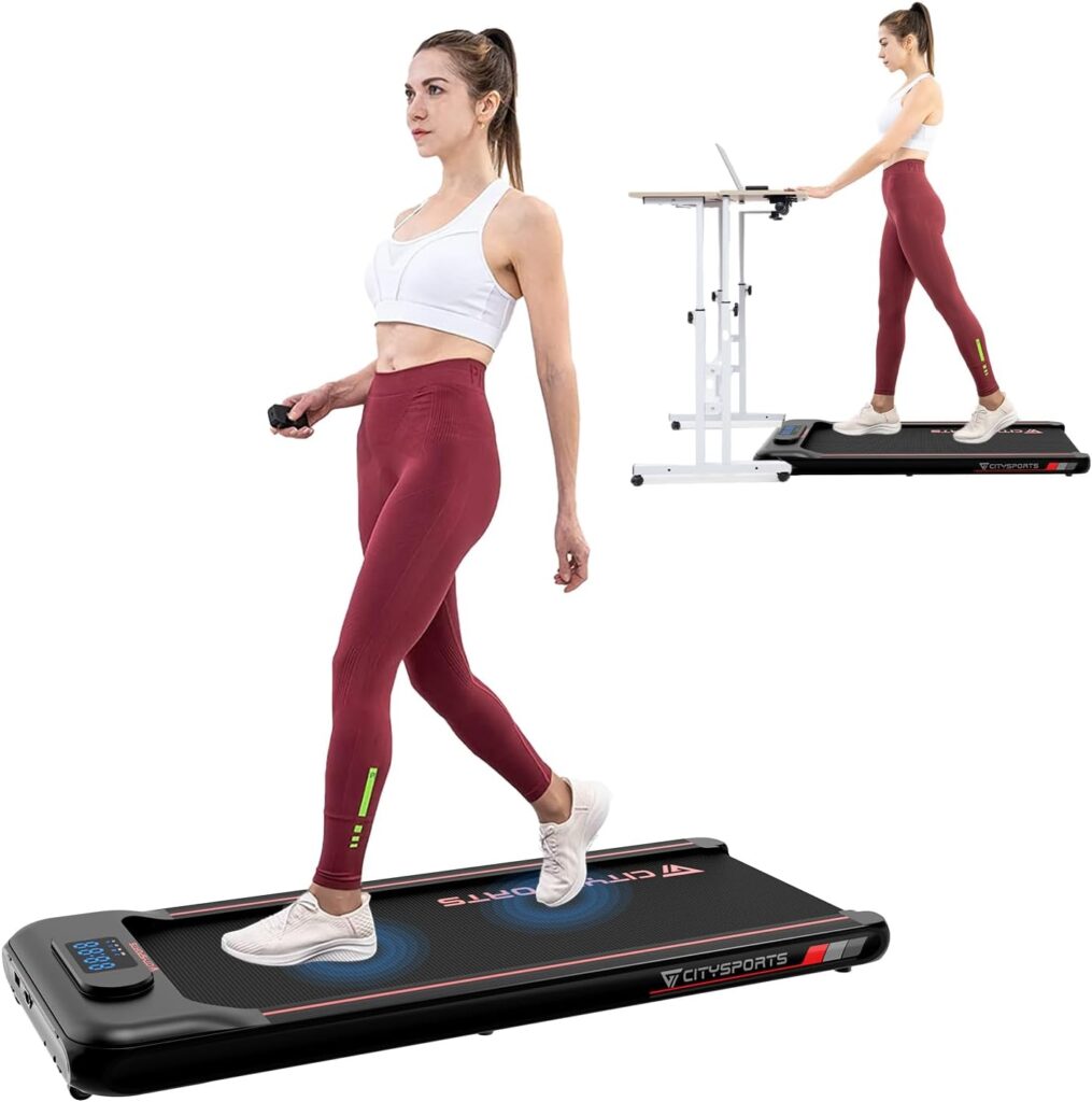 CITYSPORTS Under Desk Treadmill, Portable Walking Pad Treadmill, Remote  APP Control and LED Display,Adjustable Speed,Installation-Free,Treadmills for Home Office Aerobic Exercise