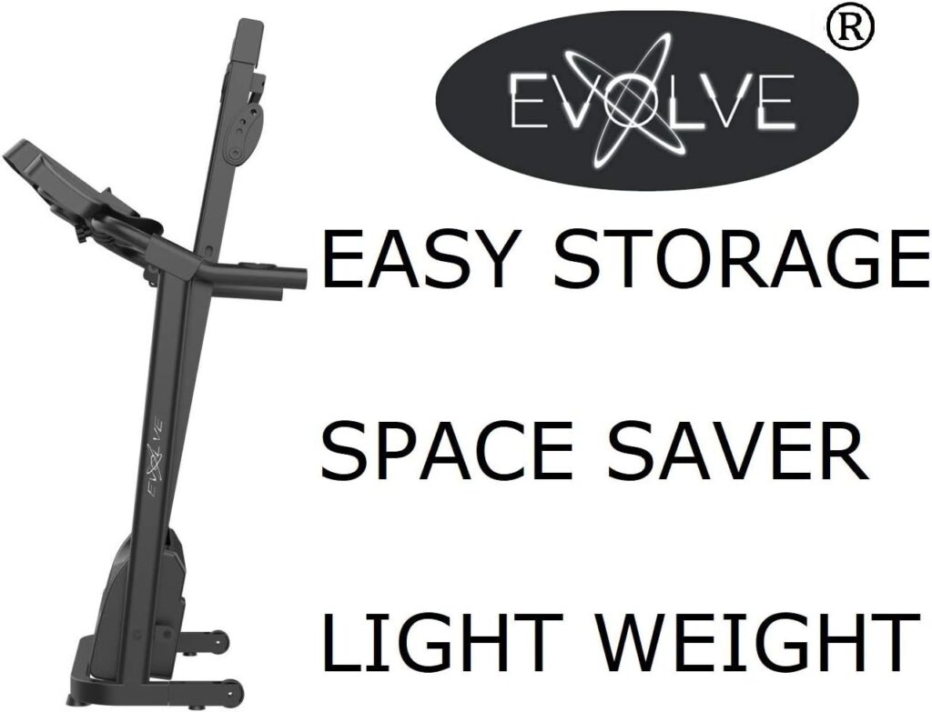 EVOLVE B1 Motorized Electric Treadmill for Home - 3 level manual inclination  Foldable running machine with 12 programs - Bluetooth, speaker, USB Port, AUX - Zwift App for smart phone