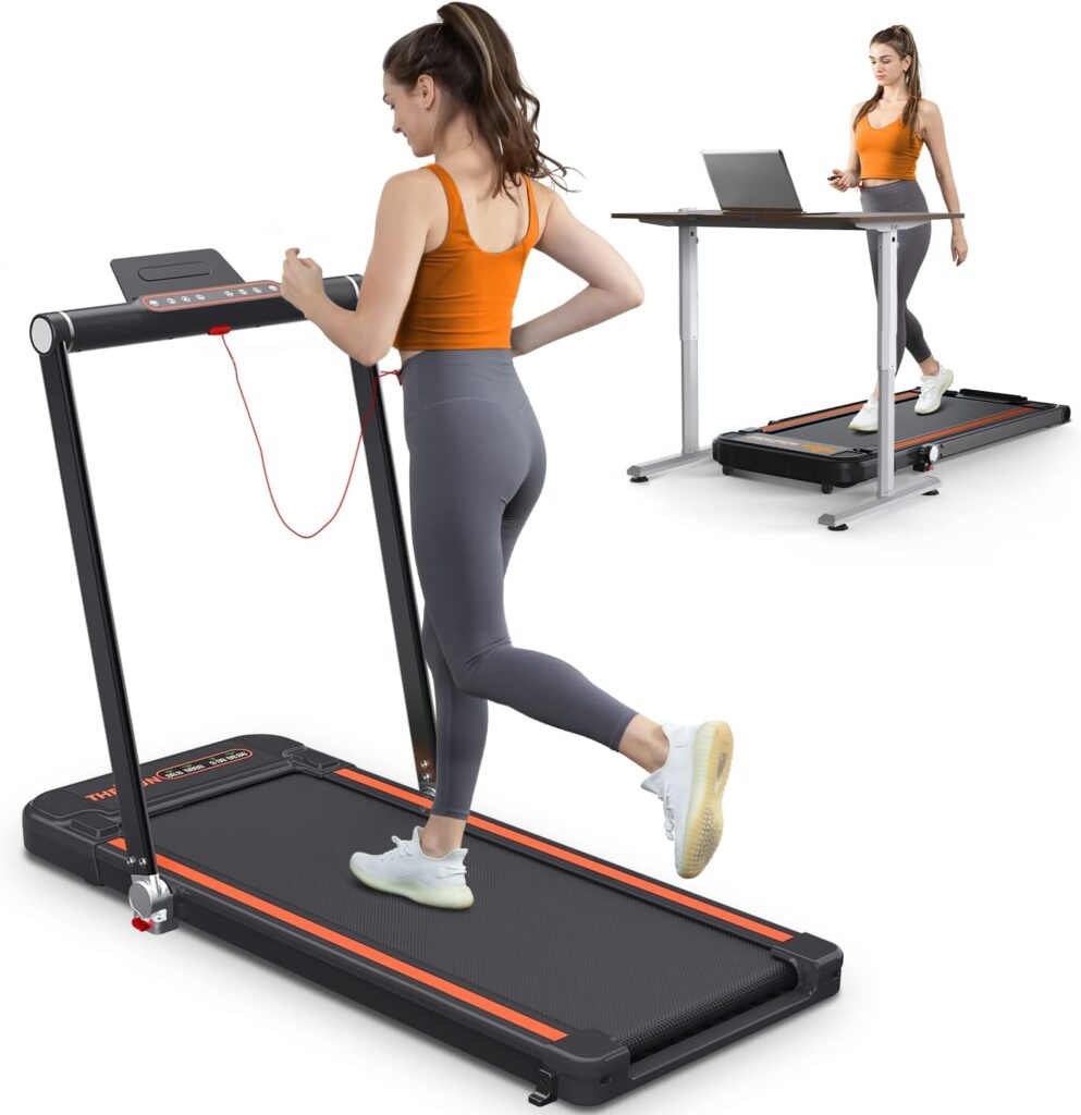 Folding treadmill for home, THERUN 2.5HP Under Desk Treadmill w/Widened Shock Absorption Running Belt, Foldable Walking Running Machine w/Adjustable Speeds 1-12km/h,Non-Assembly