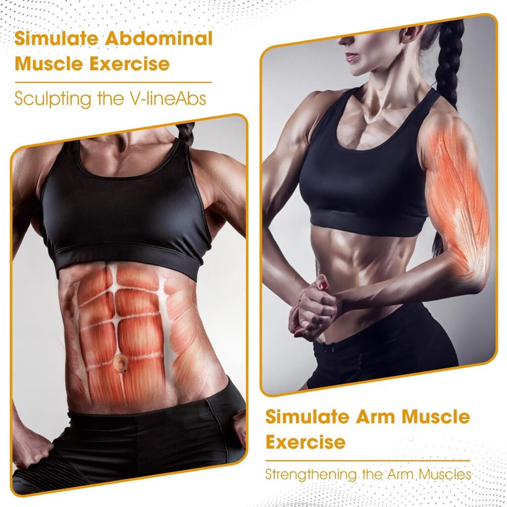 GROSBEAK EMS Muscle Stimulator ABS Trainer, Electric Abdominal Muscle Toner for Men and Women, 8 Modes AB Stimulator for Arms, Waist - Rechargeable, Skin-friendly