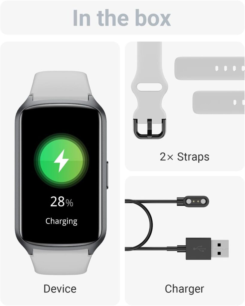 Health Fitness Tracker with 24/7 Heart Rate, Blood Oxygen, Blood Pressure, Step Counter, 5ATM Waterproof Activity Trackers Up to 7 Days Battery Life and Daily Sleep Score (S  L Bands Included)