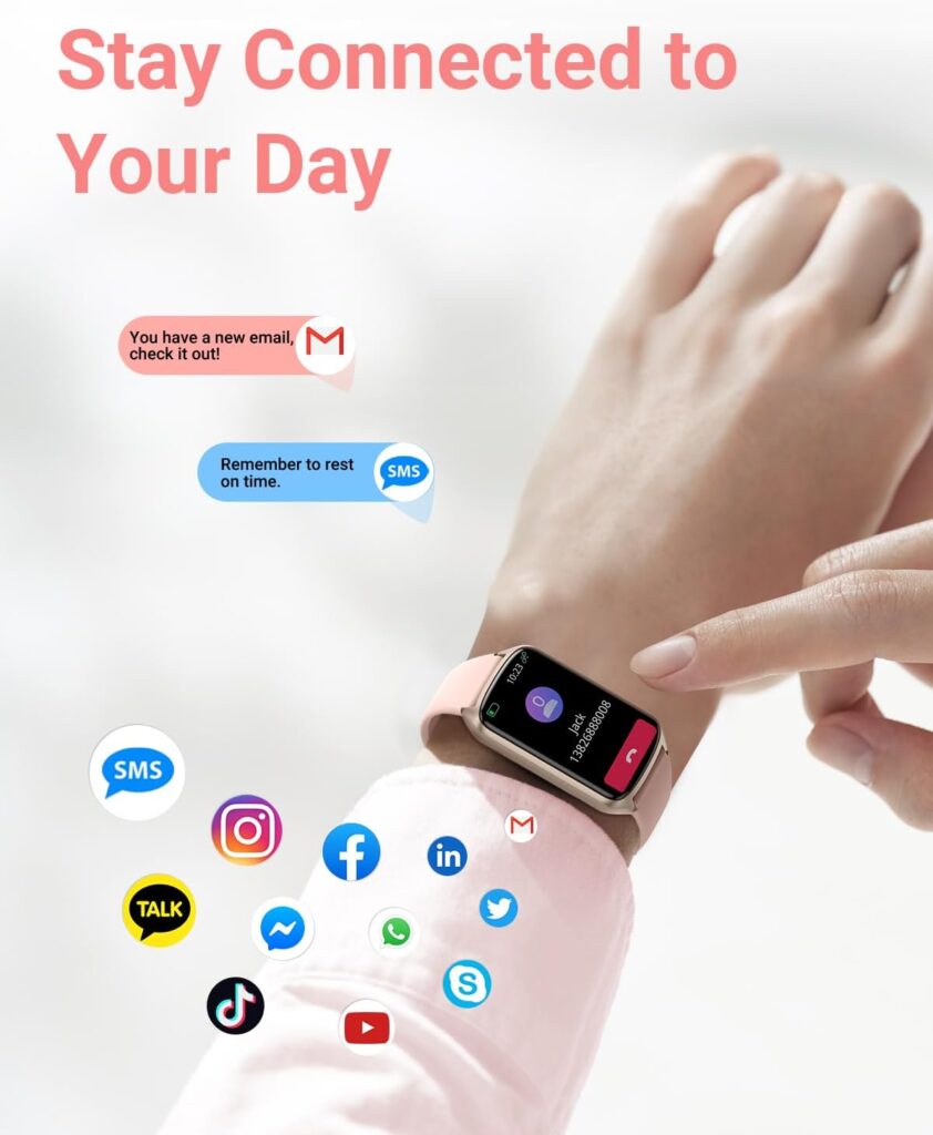 Health Fitness Tracker with 24/7 Heart Rate, Blood Oxygen, Blood Pressure, Step Counter, 5ATM Waterproof Activity Trackers Up to 7 Days Battery Life and Daily Sleep Score (S  L Bands Included)