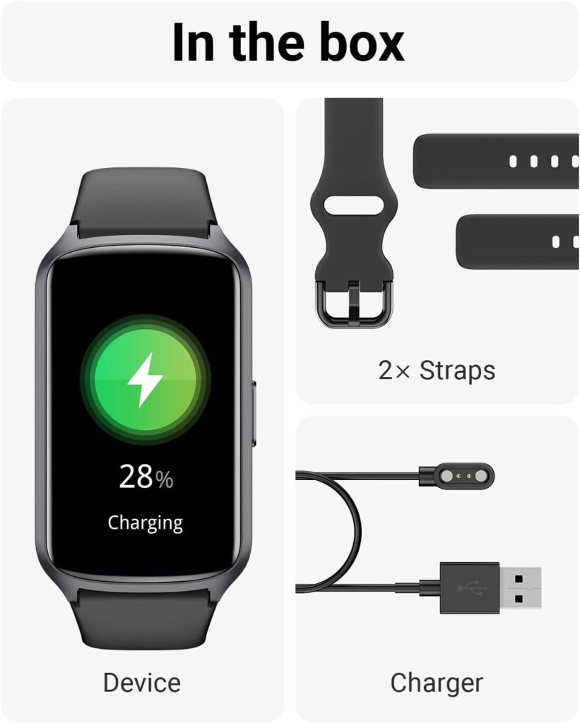 Health Fitness Tracker with 24/7 Heart Rate, Blood Oxygen, Blood Pressure, Step Counter, 5ATM Waterproof Activity Trackers Up to 7 Days Battery Life and Daily Sleep Score (S  L Bands Included)
