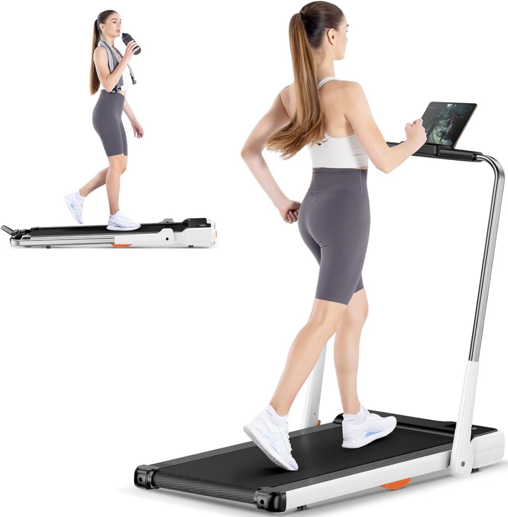 Jupgod Folding Treadmill, 2.5HP Under Desk Treadmill Adjustable Speeds 1-10km/h Walking Running Machine for Home Cardio Exercise