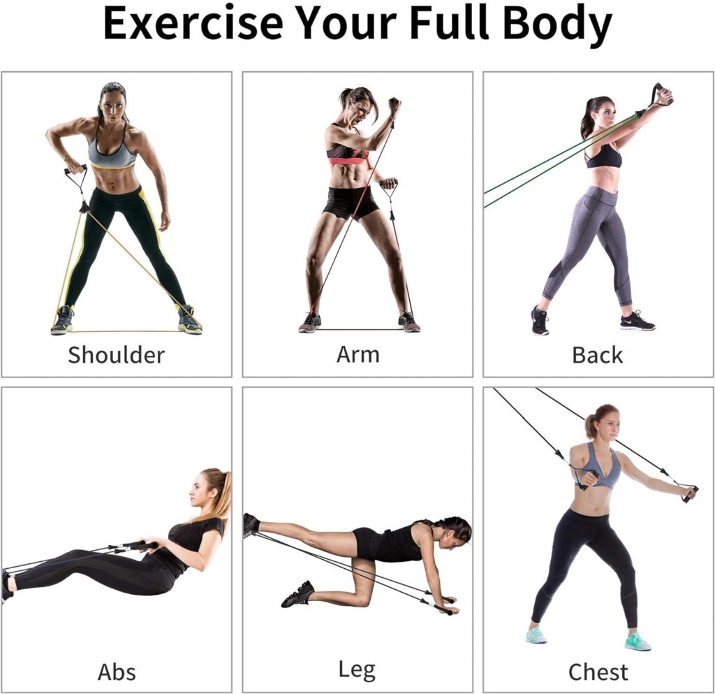 Resistance Bands, Resistance Bands Set Men, Workouts Bands, Exercise Band with 5 Fitness Tubes, 2 Foam Handles Strength Training Home Gym Equipment