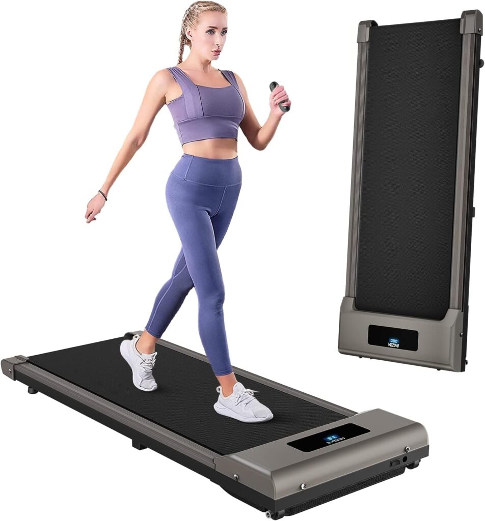 Treadmills for Home, Ultra Slim Walking Running Machine with 1-10km/h, Electric Under Desk Treadmill for Home/Office Fitness Exercise, No Assembly Required
