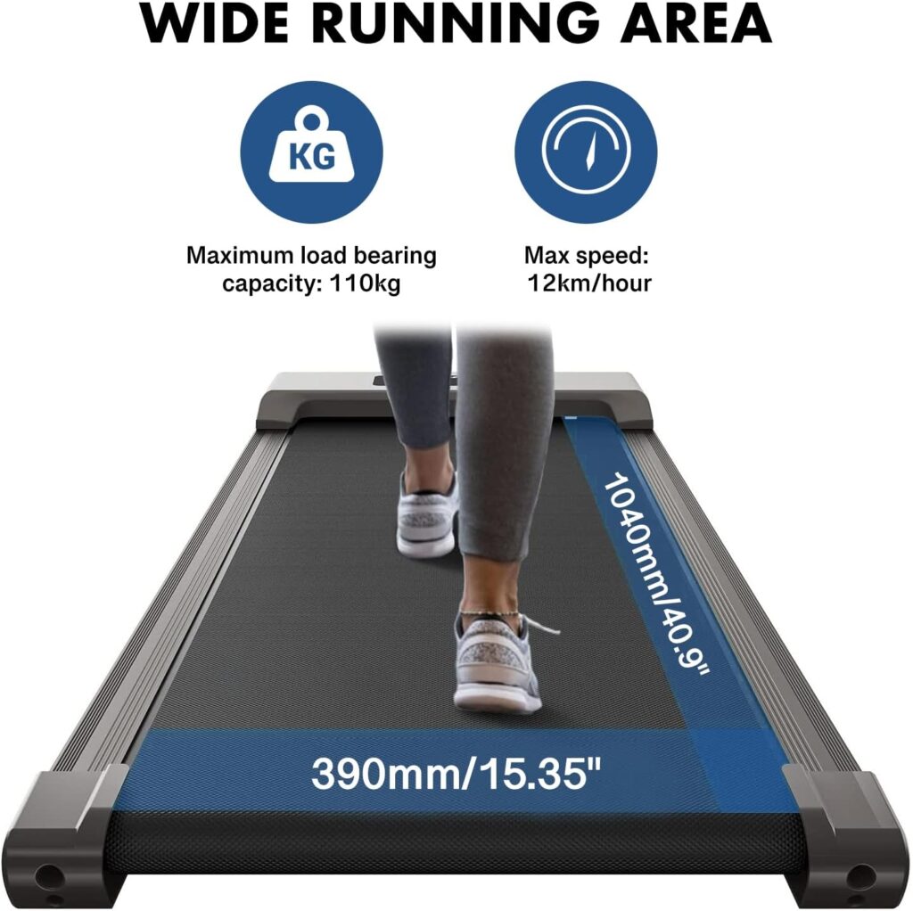 Under Desk Treadmill with Bluetooth Speaker  Remote Control Walking Running Pad Machine Adjustable Speeds LED Display for Home or Office