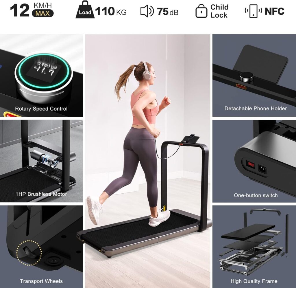 WalkingPad X21 Treadmill 918W Double Folding Treadmill for Home, 1-12km/h with App Control  HD Display, No Assembly Required